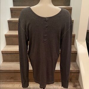 Men's Charcoal Long Sleeve Henley Shirt